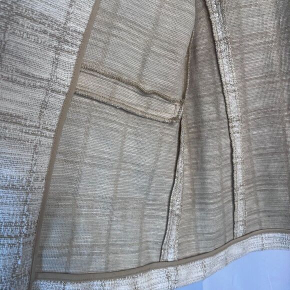 Nanette Lepore Cream Tweed Lightweight Open Front Blazer Jacket Size 10 - Picture 6 of 9